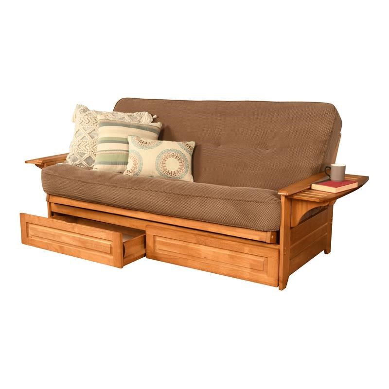 Pemberly Row Frame with Fabric Mattress in Marmont Brown and Butternut