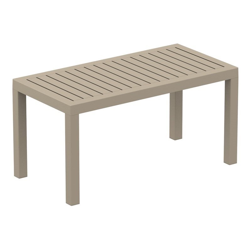 Pemberly Row Contemporary Coffee Table in Traupe