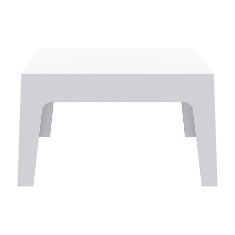 Pemberly Row Contemporary Outdoor Resin Patio Coffee Table in White
