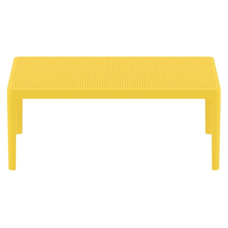 Pemberly Row Contemporary Patio Coffee Table in Yellow