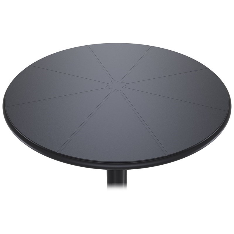 Pemberly Row Contemporary Round Patio Pub Table in Dove Gray
