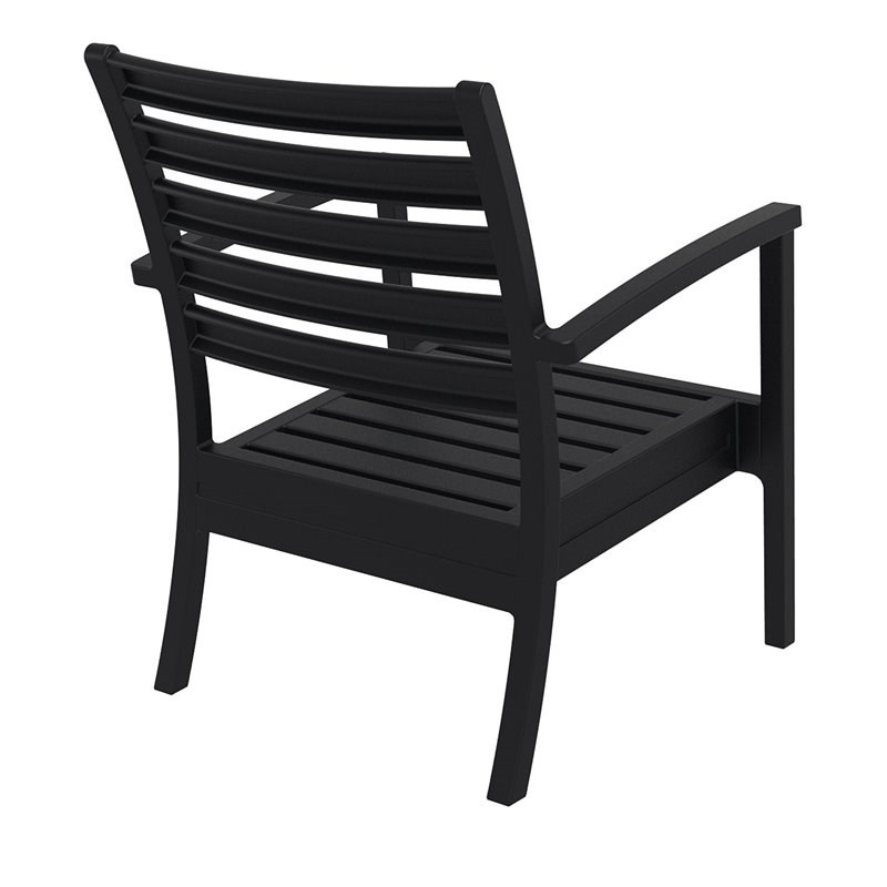Pemberly Row XL Club Chair in Black with Acrylic Fabric Natural Cushions