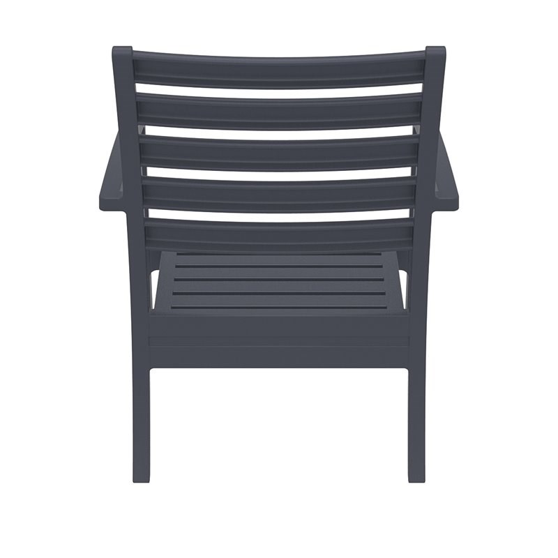 Pemberly Row XL Club Chair in Dark Gray with Acrylic Fabric Natural Cushions
