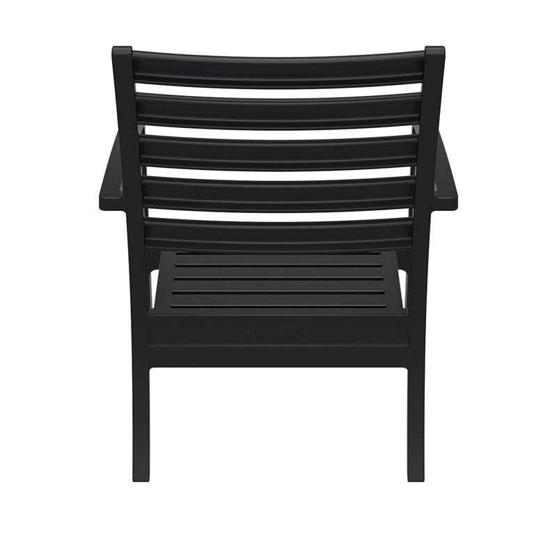 Pemberly Row XL Club Chair in Black with Acrylic Fabric Black Cushions