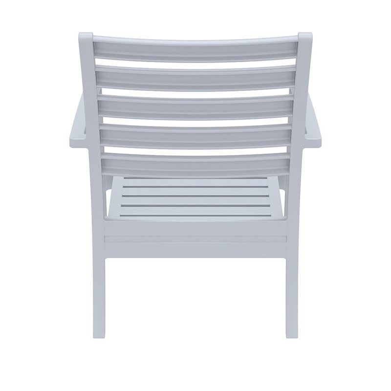 Pemberly Row XL Club Chair in Silver Gray with Acrylic Fabric Black Cushions