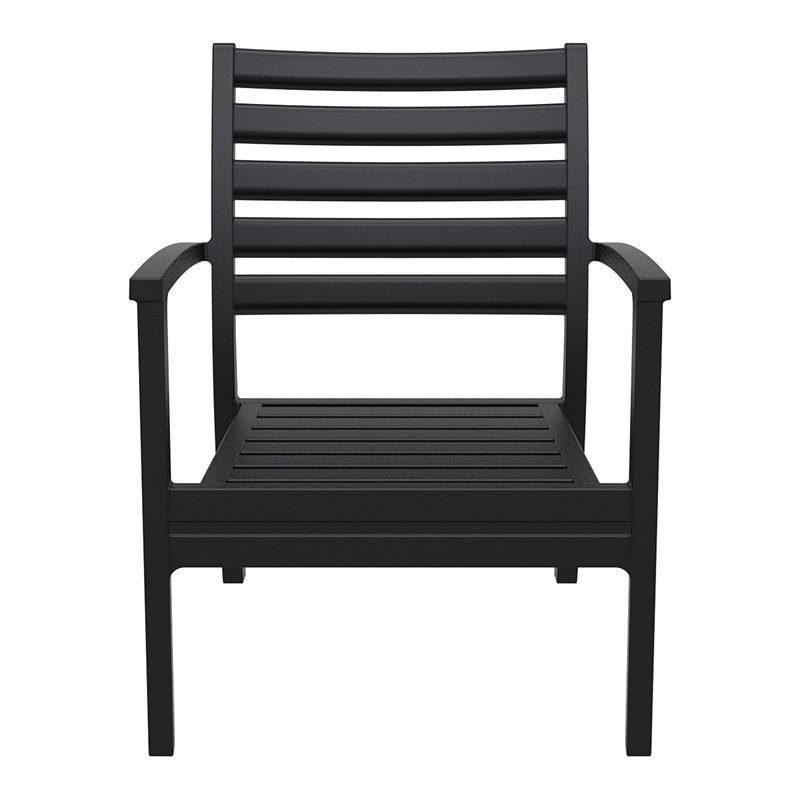 Pemberly Row XL Club Chair in Black with Acrylic Fabric Charcoal Cushions