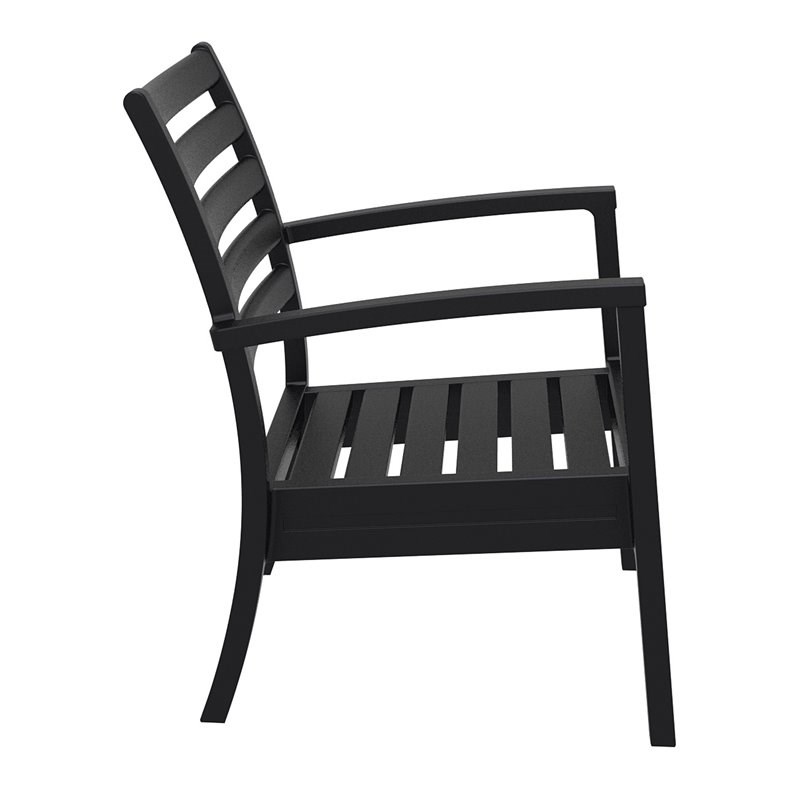 Pemberly Row XL Club Chair in Black with Acrylic Fabric Charcoal Cushions