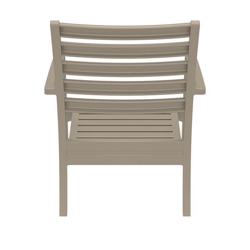 Pemberly Row XL Club Chair in Taupe with Acrylic Fabric Charcoal Cushions