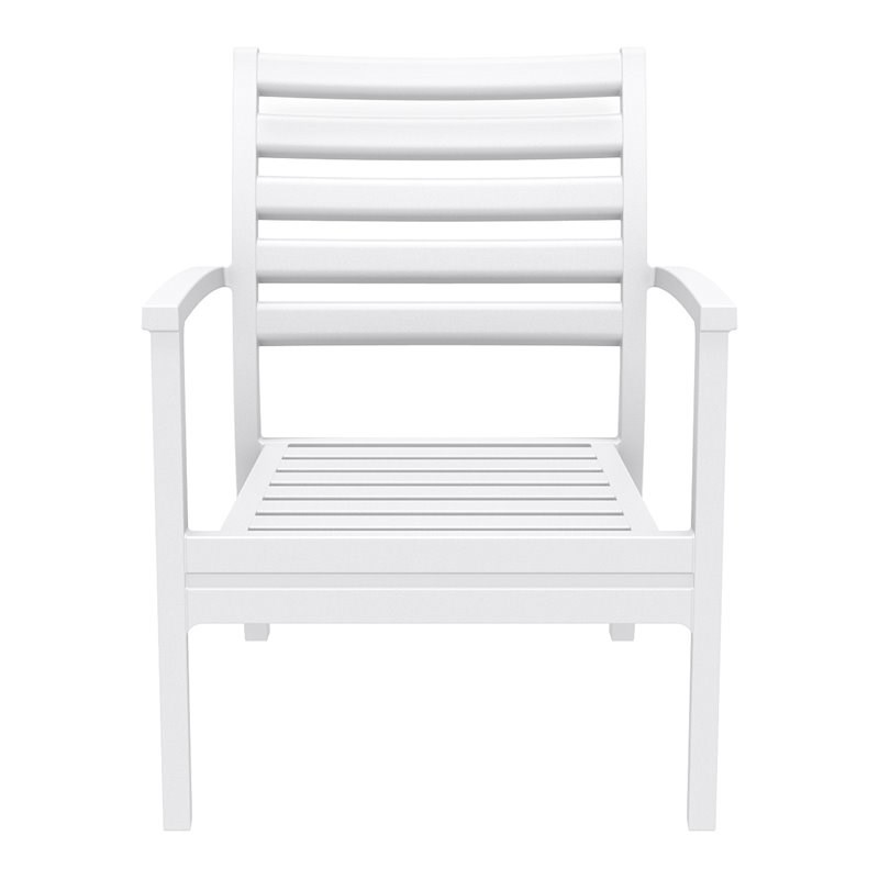 Pemberly Row XL Club Chair in White with Acrylic Fabric Charcoal Cushions