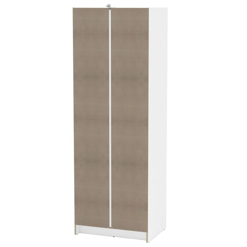 Pemberly Row Transitional Wood 2 Door Wardrobe Armoires in White