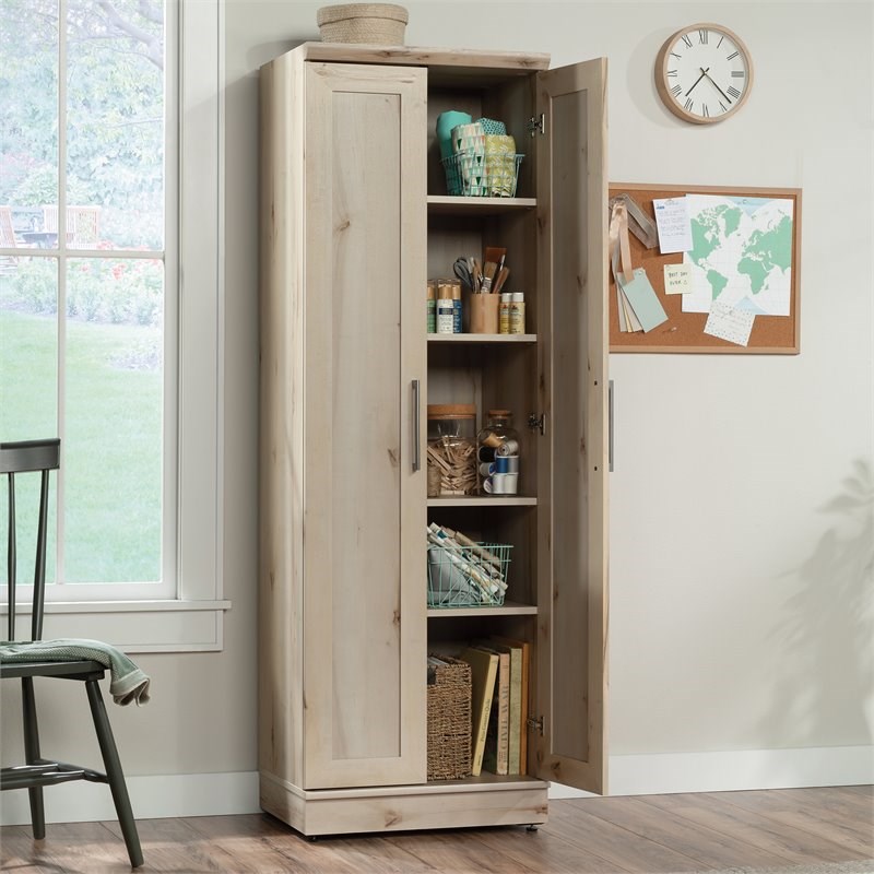Pemberly Row Transitional Wooden Storage Cabinet in Pacific Maple