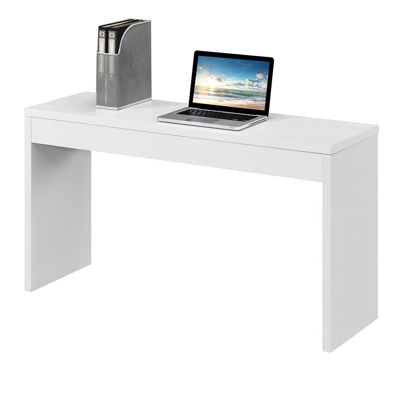 Pemberly Row Modern Wall Console in White Wood Finish