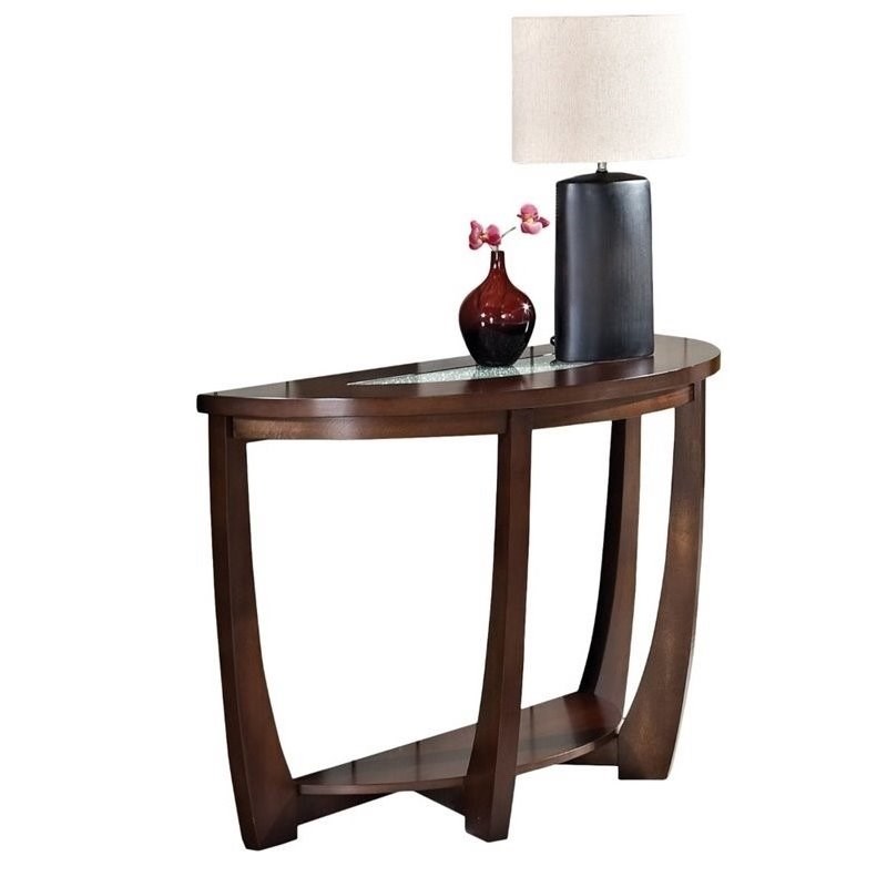 Pemberly Row Transitional Sofa Table in Cherry Finish Wood