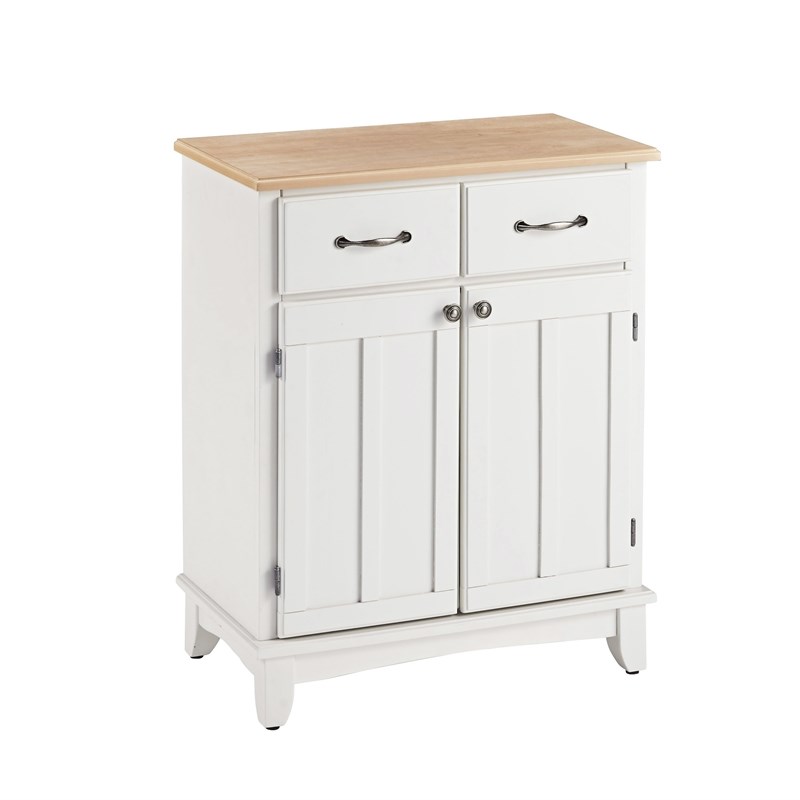 Pemberly Row Contemporary 2 Drawer Hardwood Top Buffet in White