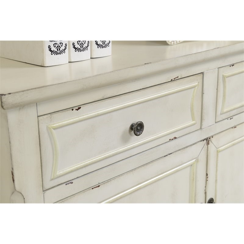 Pemberly Row Weathered White Green Two Drawer Two Door Cupboard