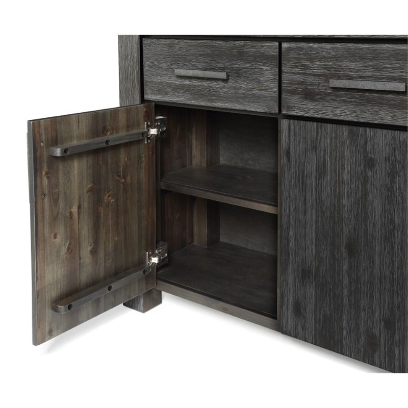 Pemberly Row 3 Drawer and 3 Door Solid Wood Sideboard in Graphite