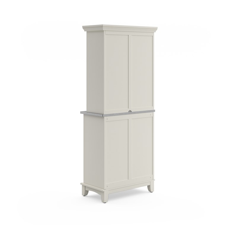 Pemberly Row Steel Top Buffet Server and 2-Door Panel Hutch in White