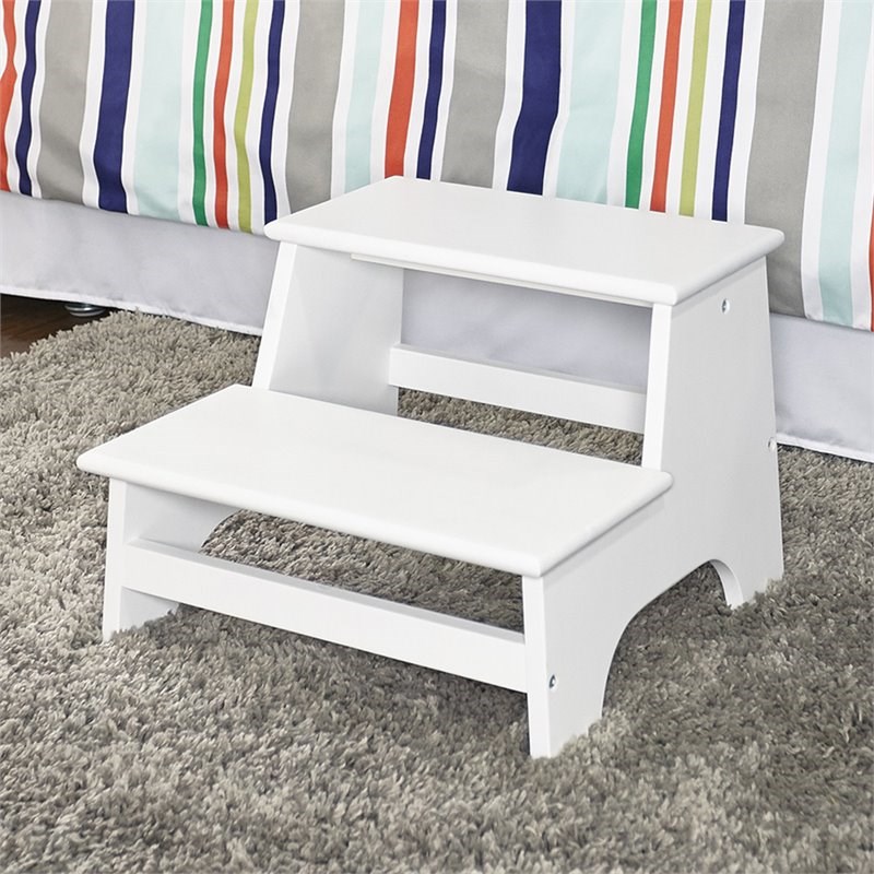 Pemberly Row Transitional Wood Bed Step in White