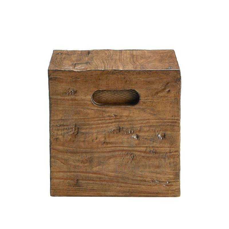Pemberly Row Transitional Resin Crate Accent Table in Ash Brown
