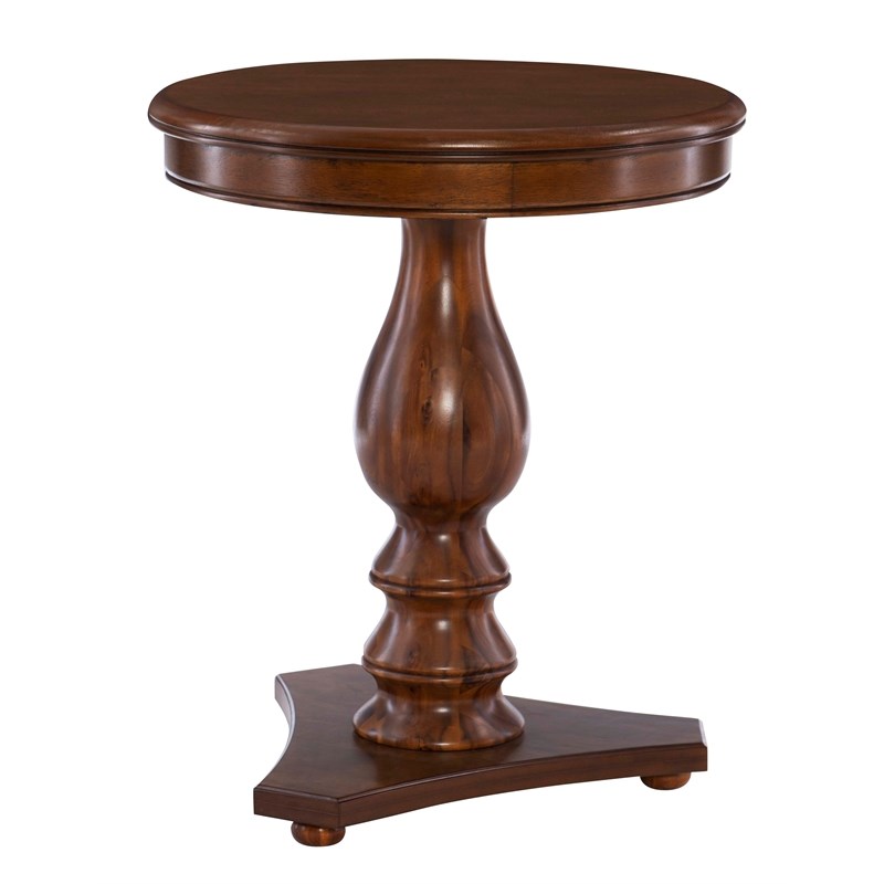 Pemberly Row Transitional Acacia Wood Accent Side Table in Hazelnut Brown