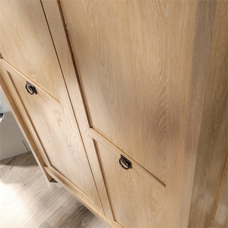 Pemberly Row Engineered Wood Tall Storage Cabinet in Dover Oak