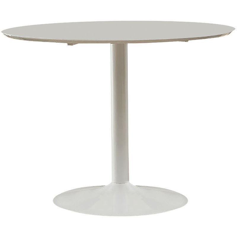 Pemberly Row Mid Century Modern Round Dining Table in White