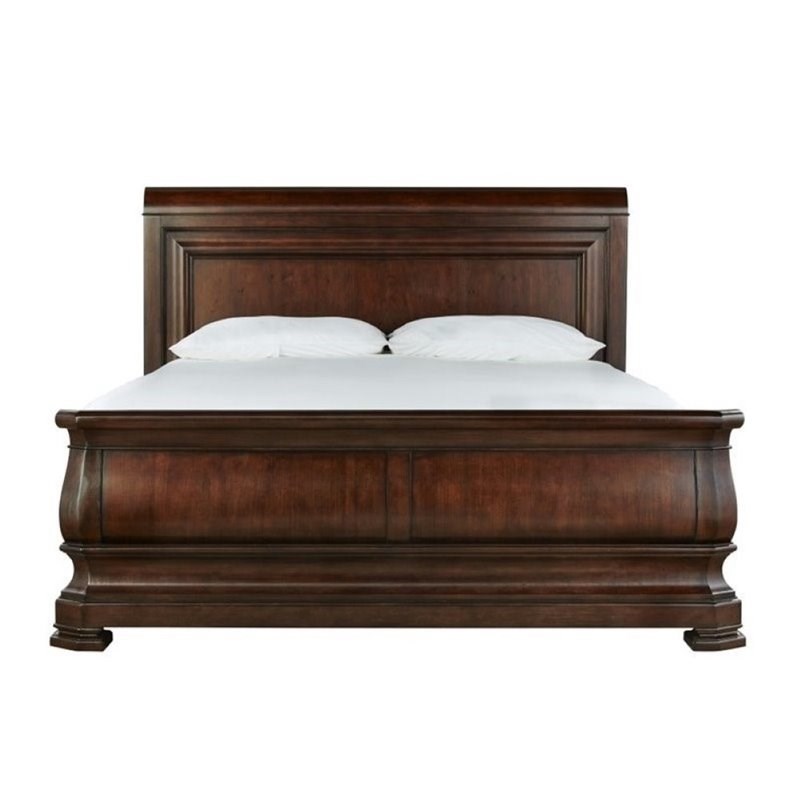 Beaumont Lane Queen Sleigh Bed In Rustic Cherry Homesquare