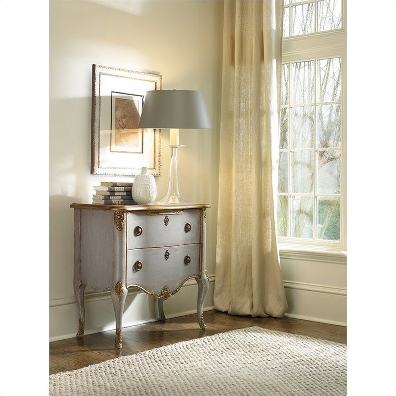 Beaumont Lane French Two Drawer Accent Chest Console in Gray
