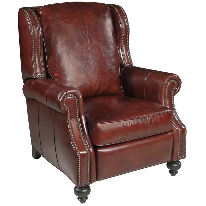 Beaumont Lane Leather Recliner in Red Homesquare