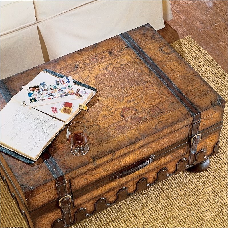 Beaumont Lane Wood Trunk Coffee Table Homesquare