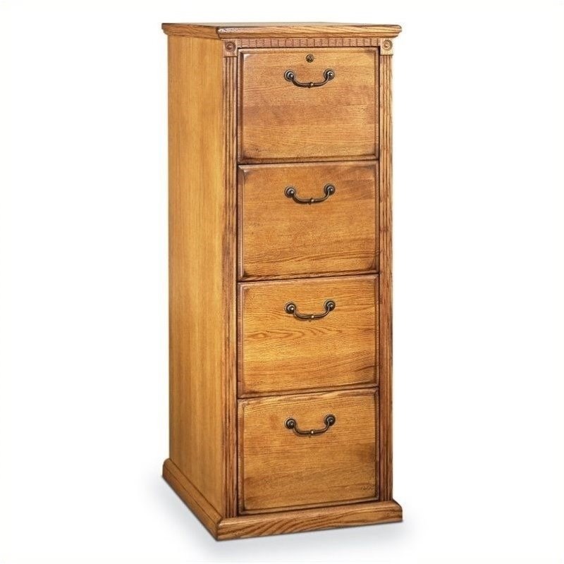 Beaumont Lane 4 Drawer Vertical File Cabinet in Distressed Wheat