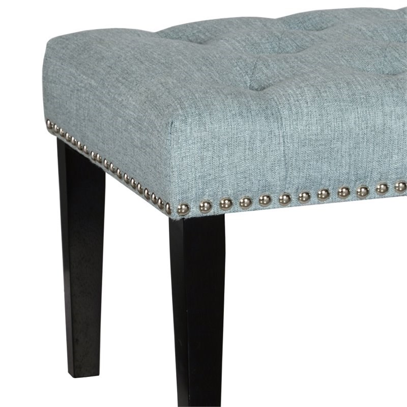 Beaumont Lane Tufted Upholstered Bench in Blue