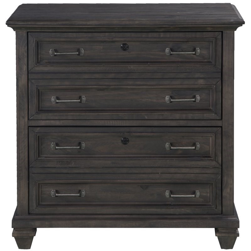 Beaumont Lane 4 Drawer Lateral File Cabinet in Weathered Charcoal