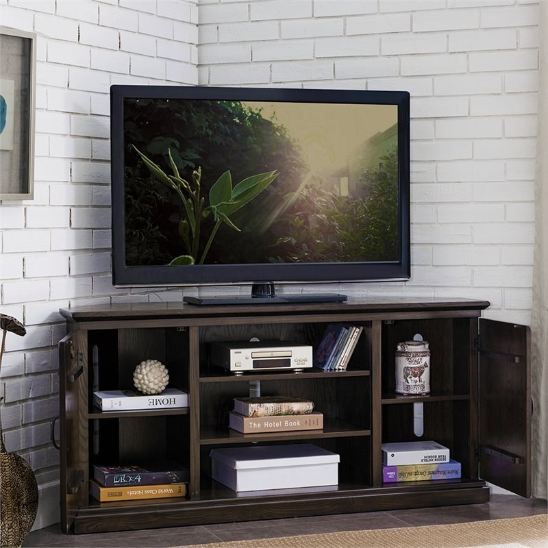 beaumont lane 54" corner tv stand in laurel oak - bl-4754-1845338