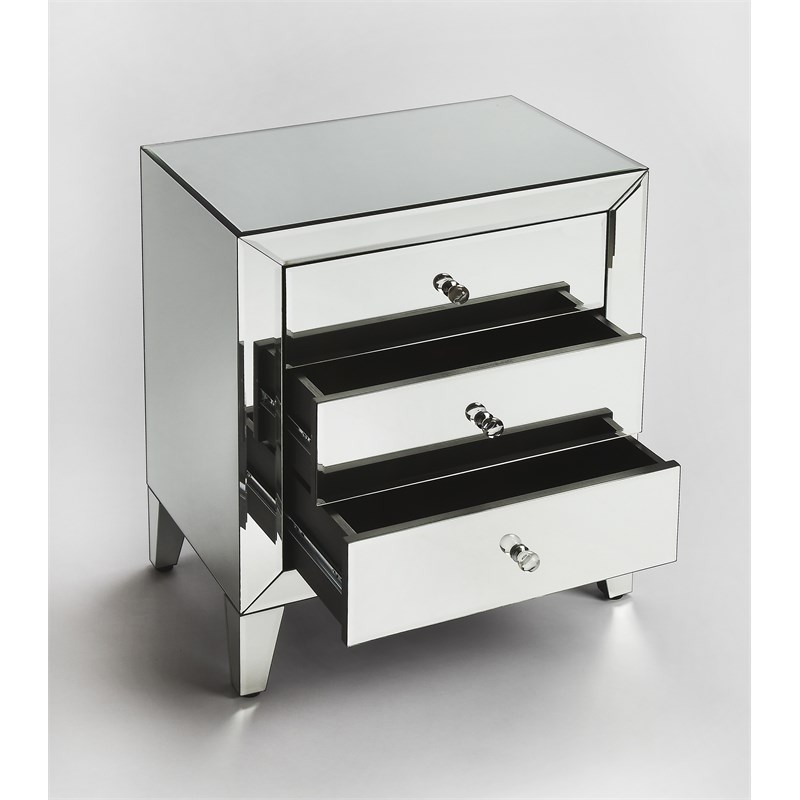 Beaumont Lane Metropolitan Living Mirrored Chest in Clear