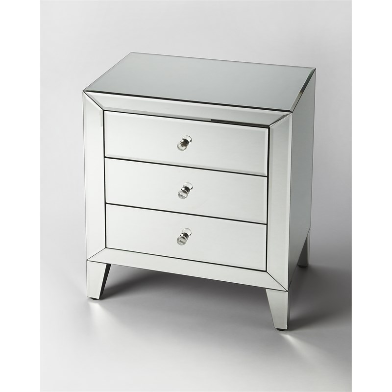 Beaumont Lane Metropolitan Living Mirrored Chest in Clear