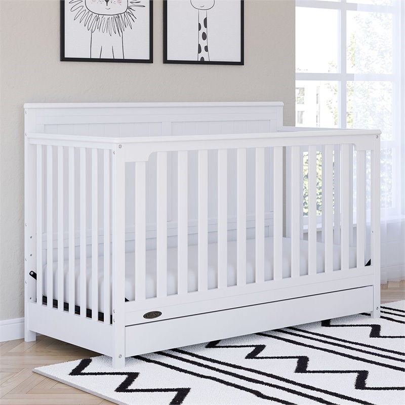 Graco Hadley 4 in 1 Convertible Crib with Drawer in White