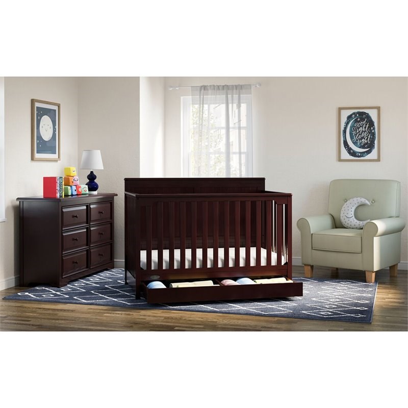 graco hadley 4 in 1 convertible crib with drawer in espresso 04521709