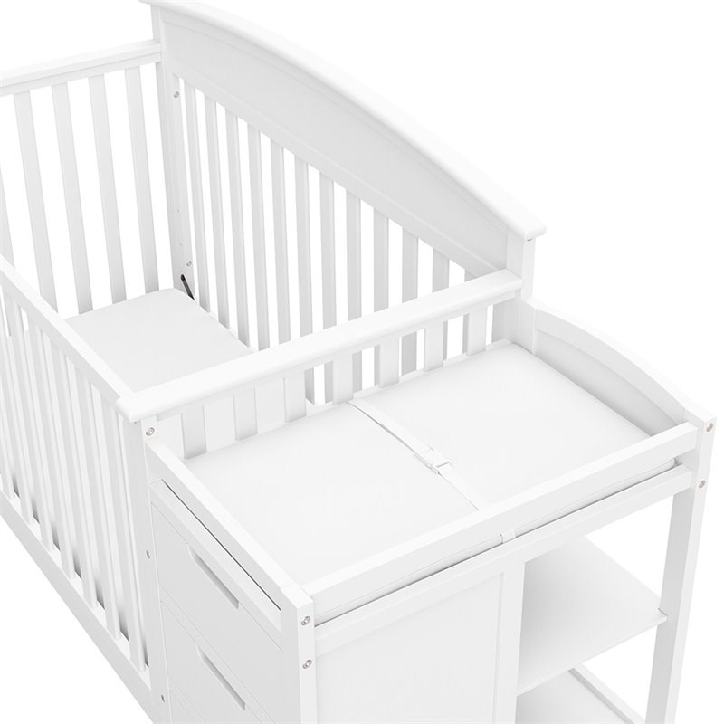 Graco Benton 5 in 1 Convertible Crib and Changer Set in White