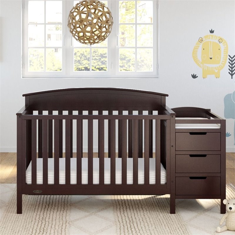 Graco Benton 5 in 1 Convertible Crib and Changer Set in Espresso