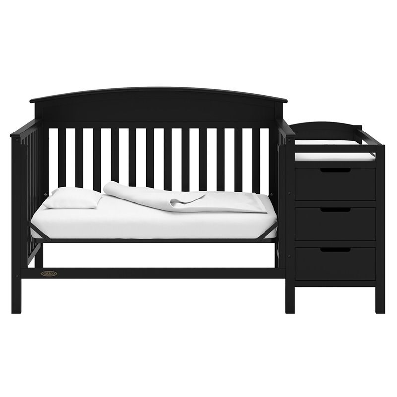 Graco Benton 5 in 1 Convertible Crib and Changer Set in Black