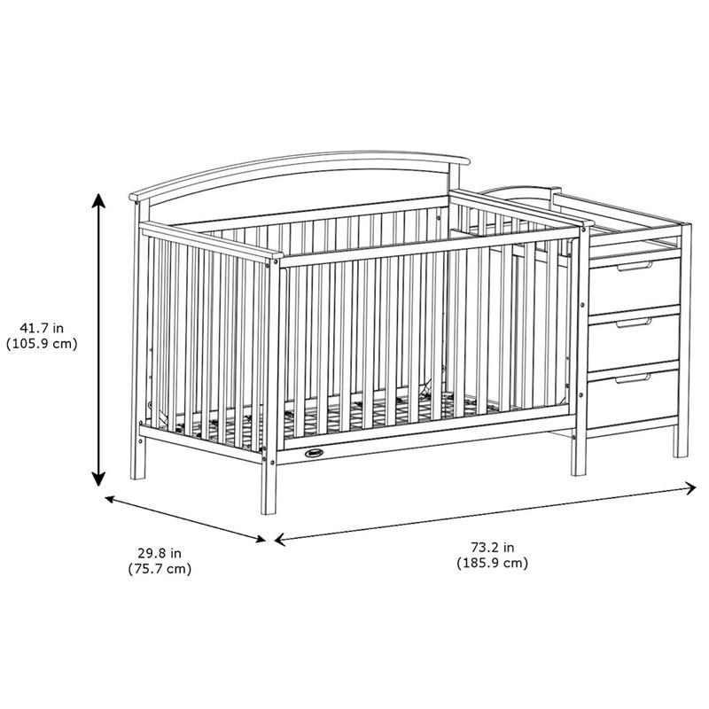 Graco Benton 5 in 1 Convertible Crib and Changer Set in Black