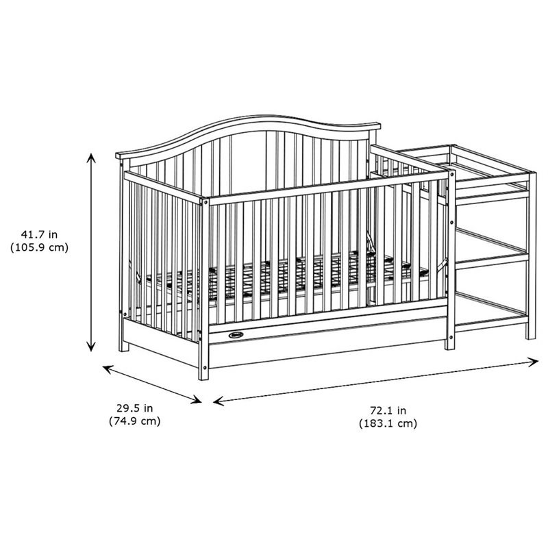 Graco Solano 3 Piece Convertible Crib and Changer Set in Pebble Gray ...