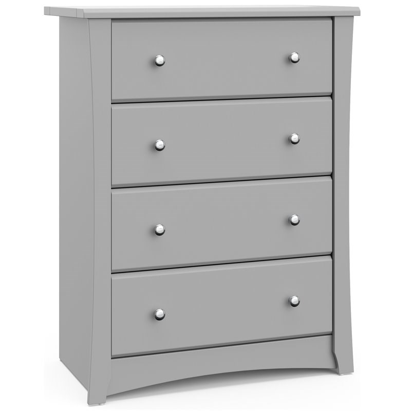 Stork Craft USA Crescent 4-Drawer Engineered Wood Chest in Pebble Gray