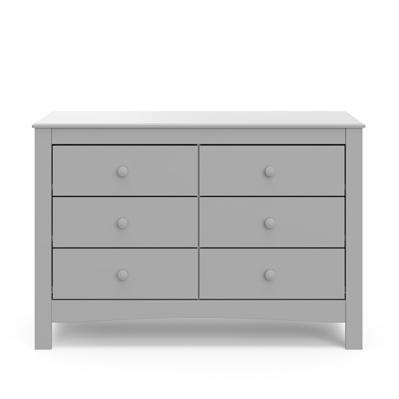 Stork Craft USA Graco Noah 6-Drawer Engineered Wood Double Dresser in Gray