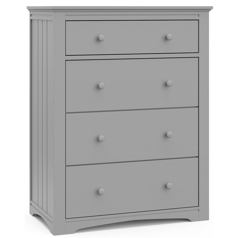 Stork Craft USA Graco Hadley 4-Drawer Wood Chest in Pebble Gray Finish