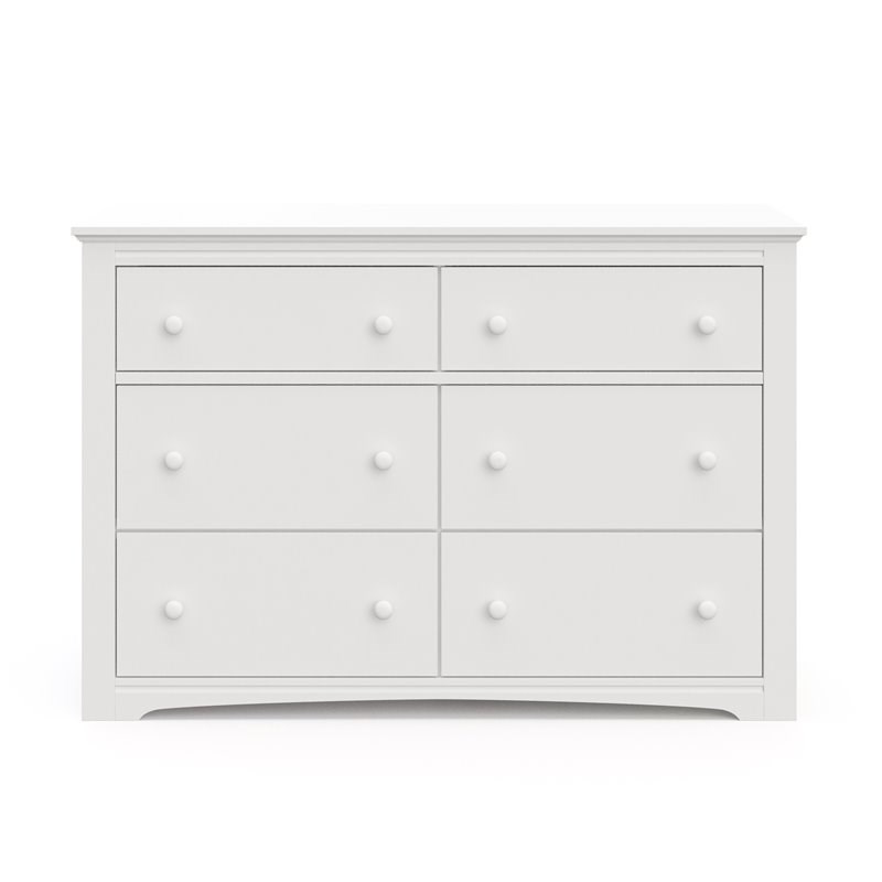 Stork Craft USA Graco Hadley 6-Drawer Wood Double Dresser in White