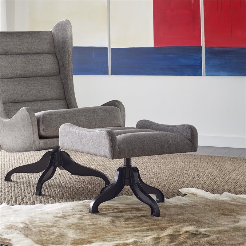 Tommy Hilfiger Helios Swivel Footstool in Gray Homesquare