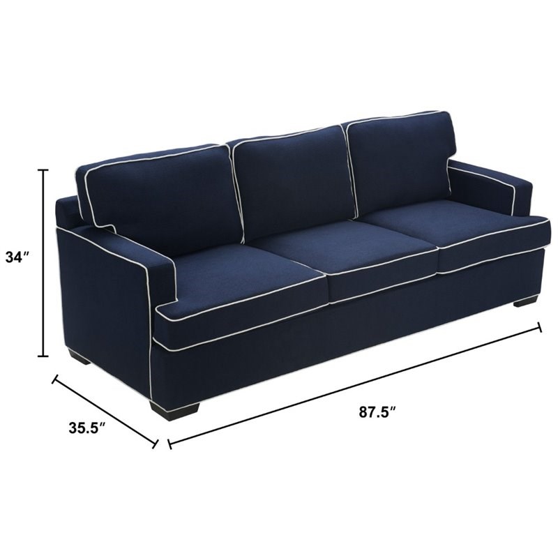 Tommy Hilfiger Cardiff Sofa American Navy with White Piping Homesquare