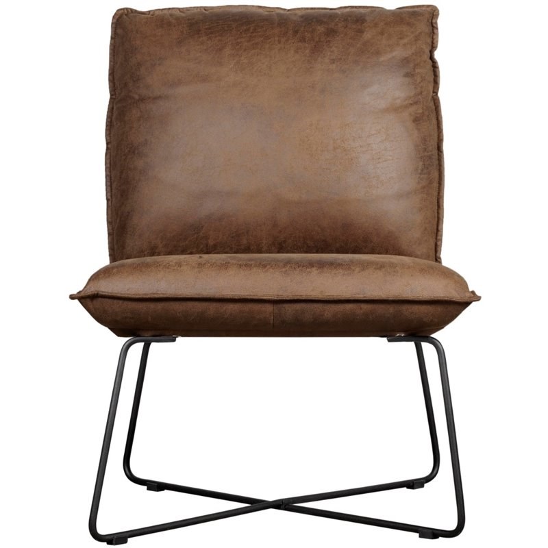 Tommy Hilfiger Ellington Armless Lounge Chair Brown Faux Leather